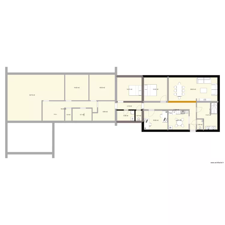 Vedrin annexe avant r&eacute;novation. Plan de 