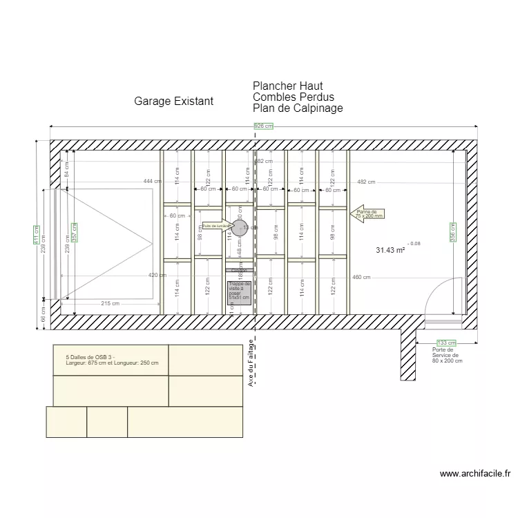 Plancher du Garage. Plan de 