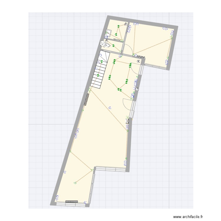 rdc 85 tartas electricité. Plan de 3 pièces et 59 m2