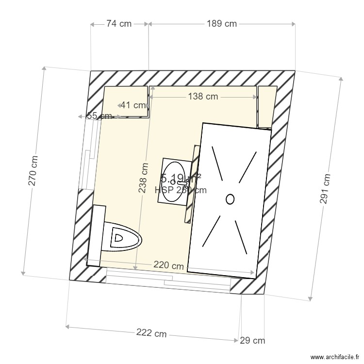 SDB MONTY. Plan de 0 pièce et 0 m2