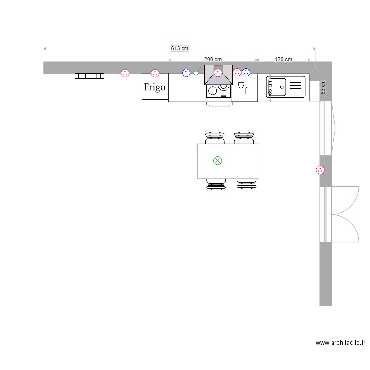 Cuisine RDC10. Plan de 0 pièce et 0 m2