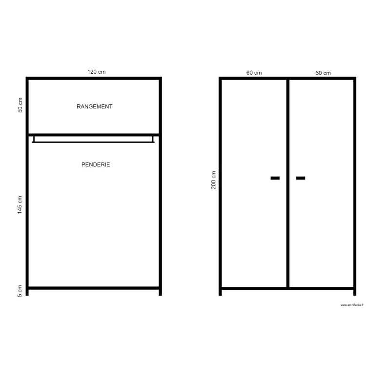 Armoire Fer. Plan de 