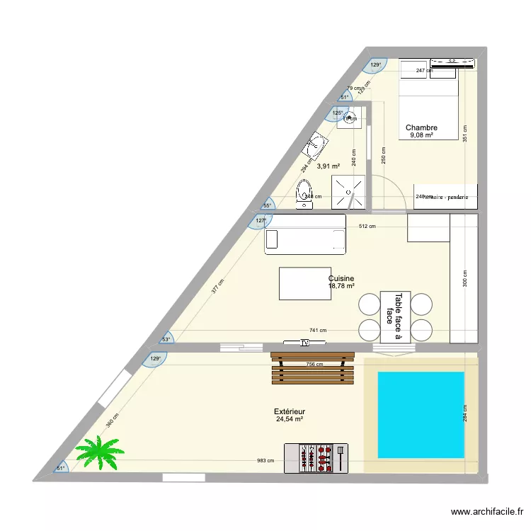 Ludo appart Piscine. Plan de 