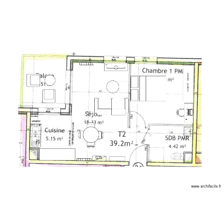 plan T2 churchill. Plan de 0 pièce et 0 m2