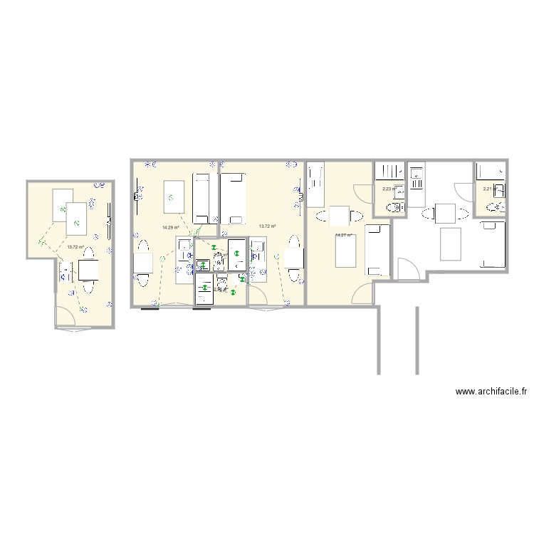 CHAMBRE MEUBLEE. Plan de 0 pièce et 0 m2
