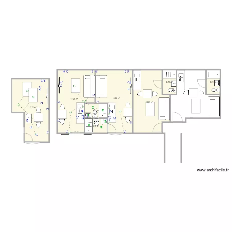 CHAMBRE MEUBLEE. Plan de 