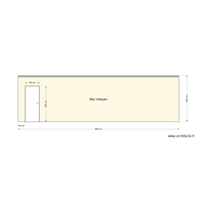 Façade mur mitoyen. Plan de 0 pièce et 0 m2