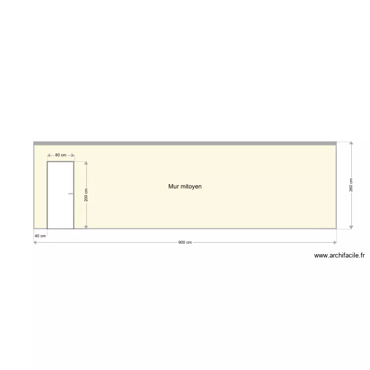 Fa&ccedil;ade mur mitoyen. Plan de 