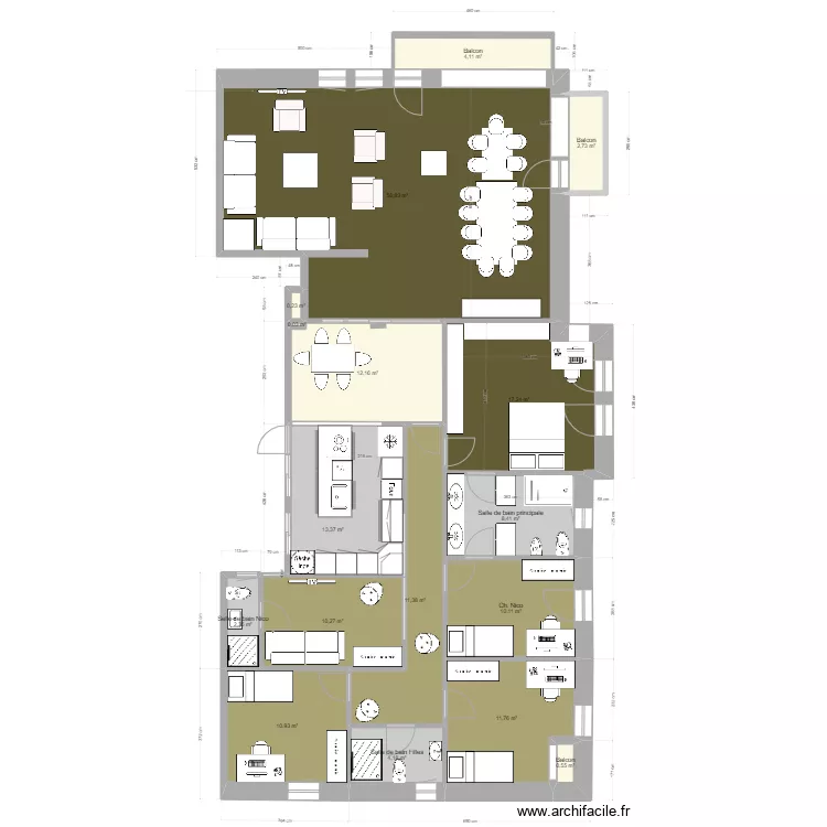 Diagonal 672 Zone jour v5. Plan de 