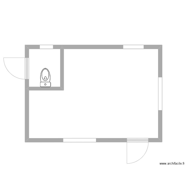 RDC VIOLAS GALIENNE APRES. Plan de 2 pièces et 16 m2