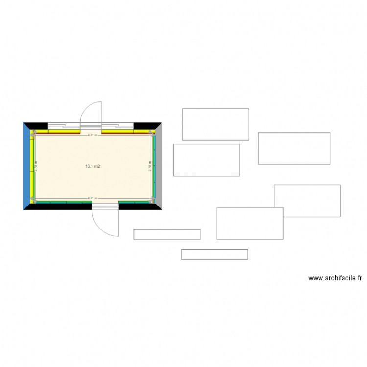 Bureau RDC. Plan de 0 pièce et 0 m2