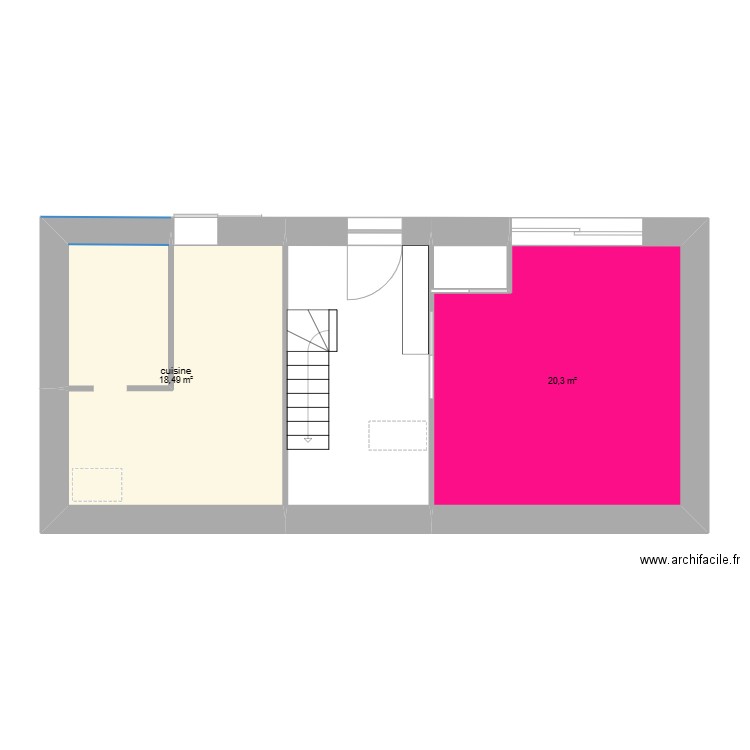 maison1. Plan de 2 pièces et 39 m2