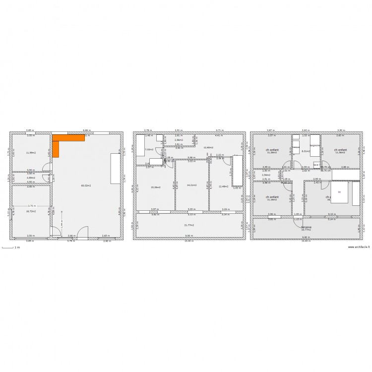 variante 3. Plan de 0 pièce et 0 m2