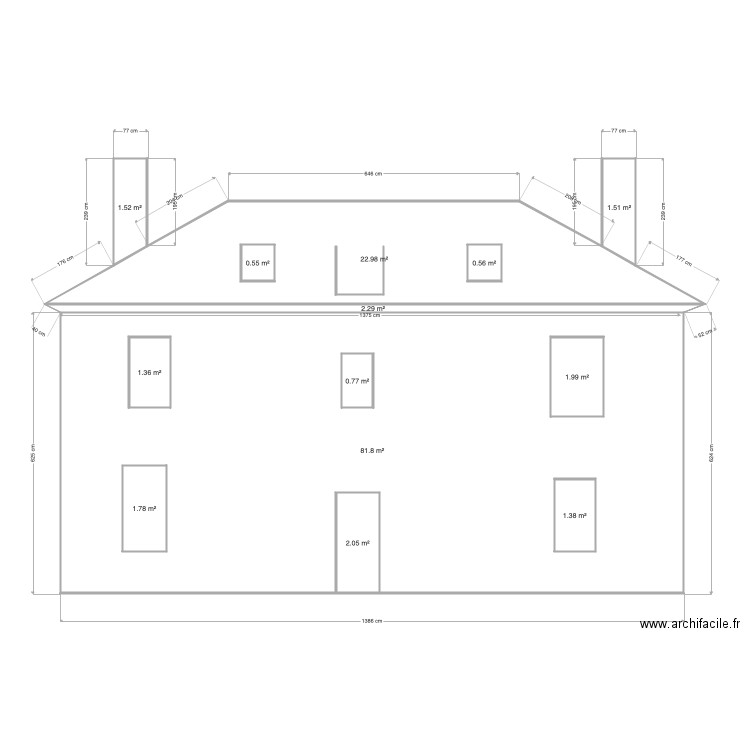 Facade sud modifiée velux. Plan de 0 pièce et 0 m2