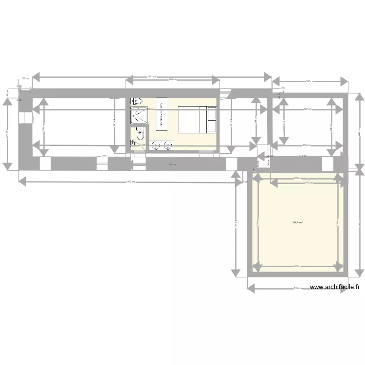 cinéma et chambre sdb. Plan de cinéma et chambre sdb. Plan de
