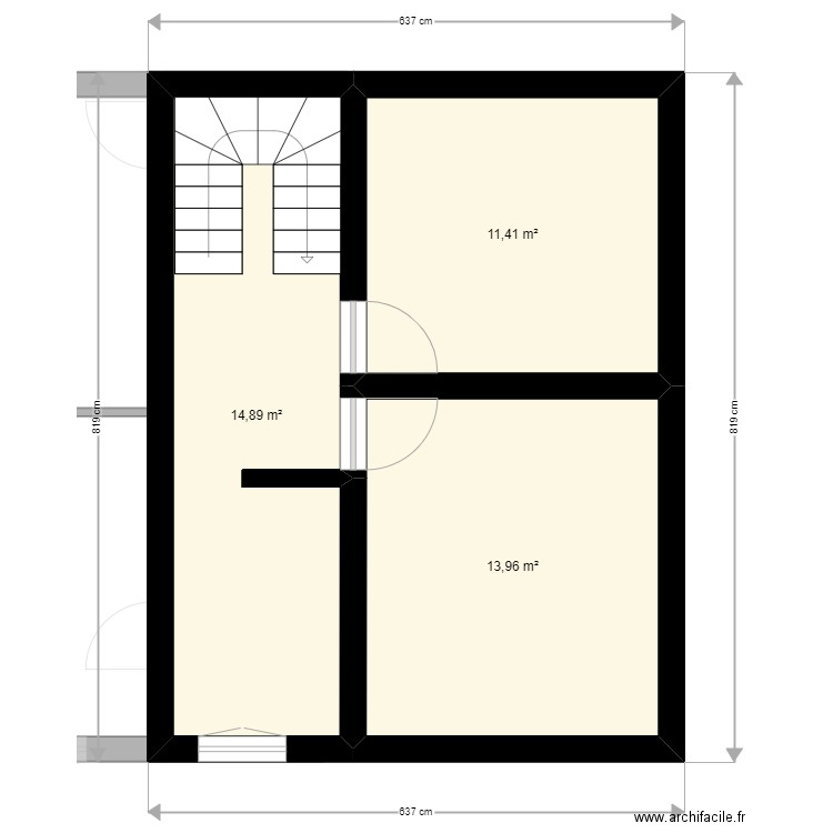 Plan Antoine RZ. Plan de 6 pièces et 73 m2