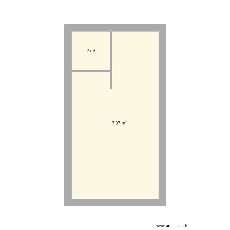 A135. Plan de 2 pièces et 19 m2