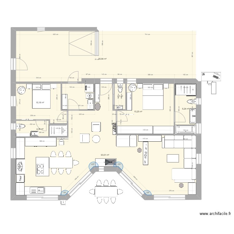 MAISON2. Plan de 7 pièces et 157 m2