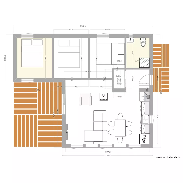 chalet 3. Plan de 