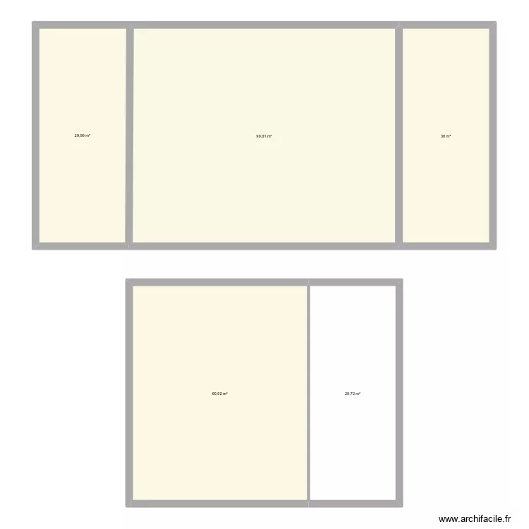 Nouille. Plan de 5 pièces et 240 m²