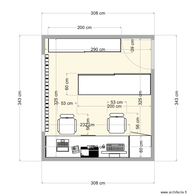 chambre bureau. Plan de 0 pièce et 0 m2