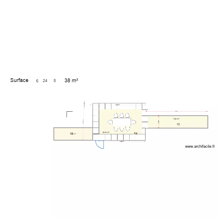 terrasse cuisine. Plan de 