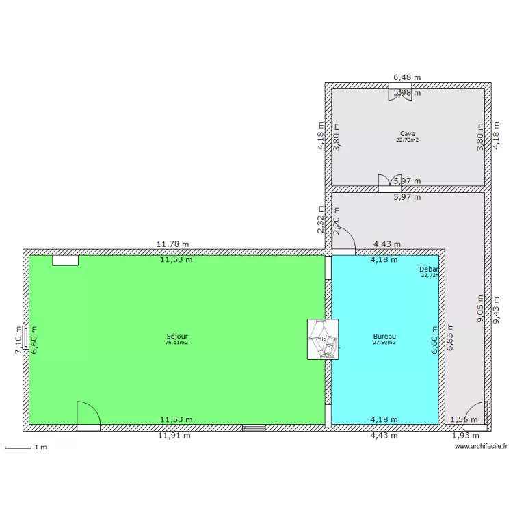 Maison Bas. Plan de 