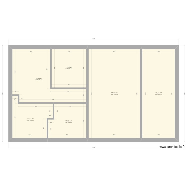 Maison Misapor - dalle chaux sable. Plan de 6 pièces et 134 m2