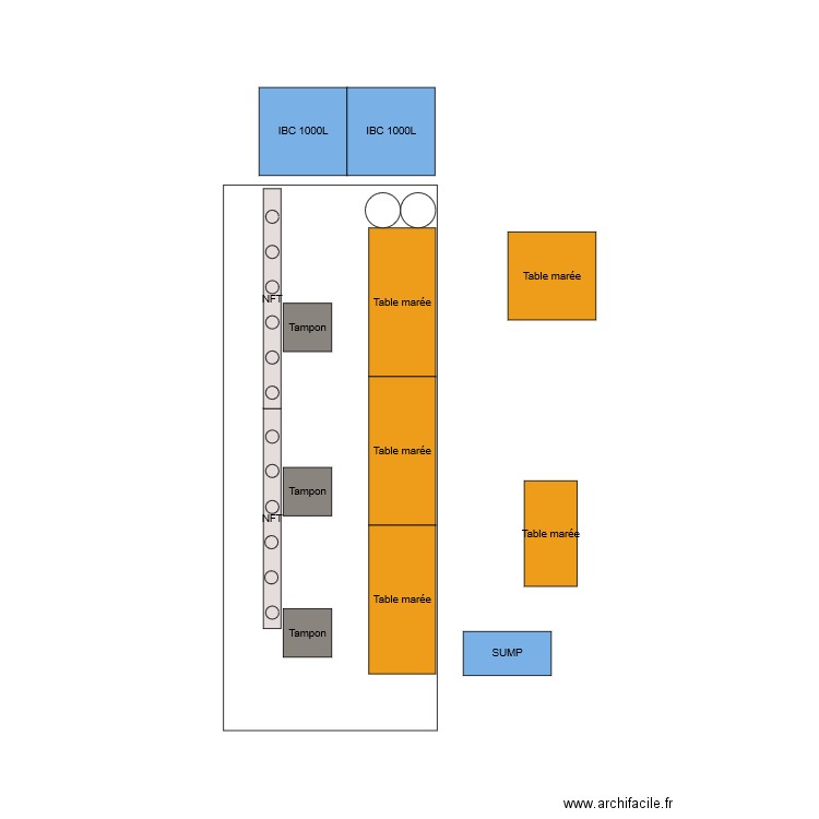 Système aquaponique. Plan de 0 pièce et 0 m2