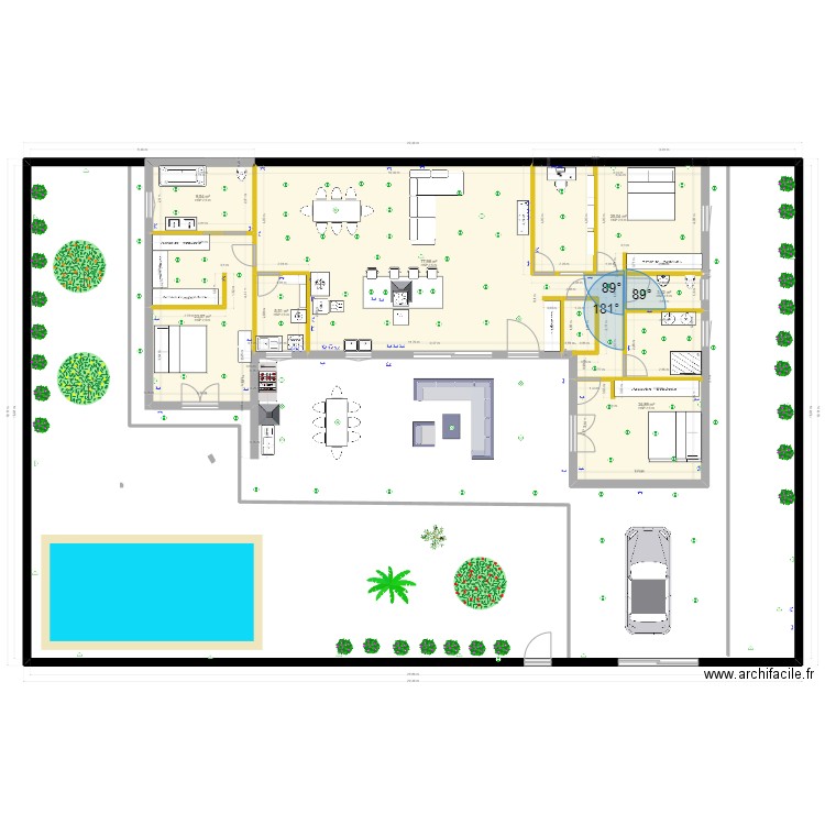 Ambroz. Plan de 7 pièces et 170 m2