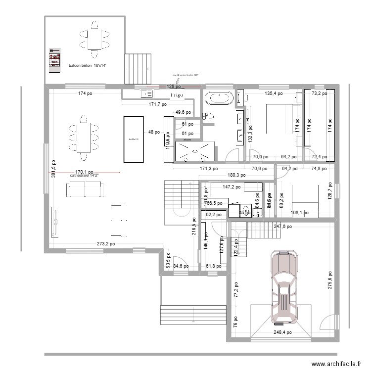 pinewwod. Plan de 7 pièces et 183 m2