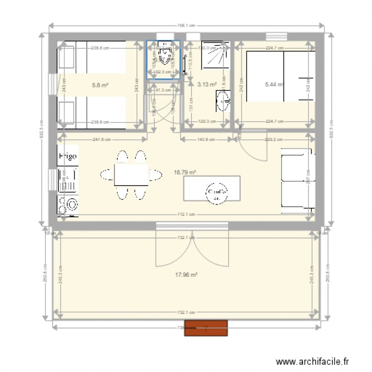 Modif OASIS CABANA 35. Plan de 0 pièce et 0 m2