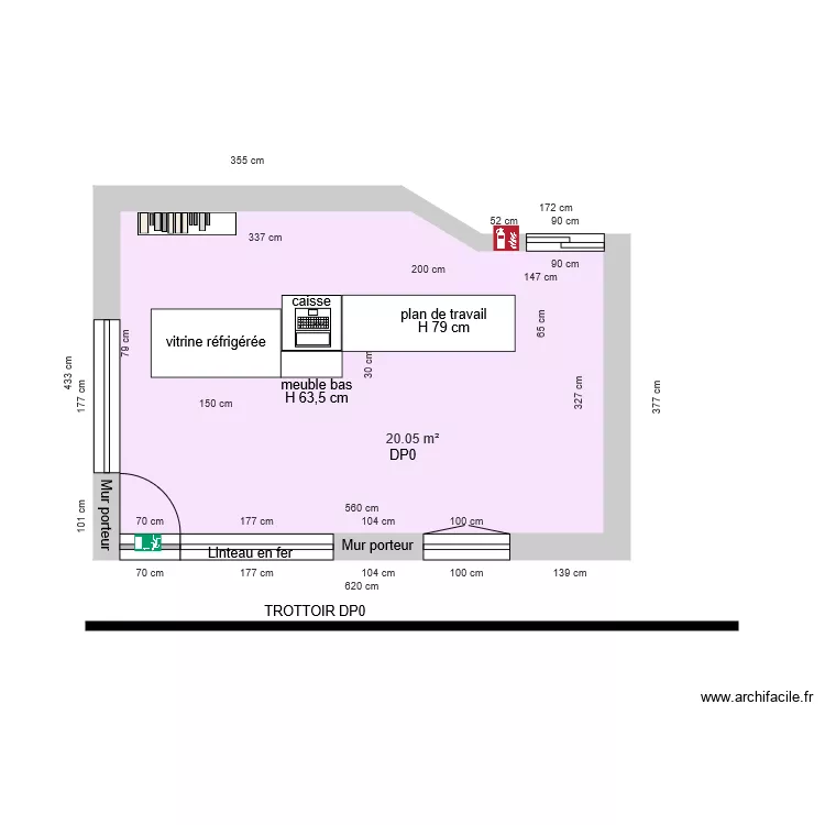 AUX DELICES DES VERCHERS AVANT TRAVAUX. Plan de AUX DELICES DES VERCHERS AVANT TRAVAUX. Plan de