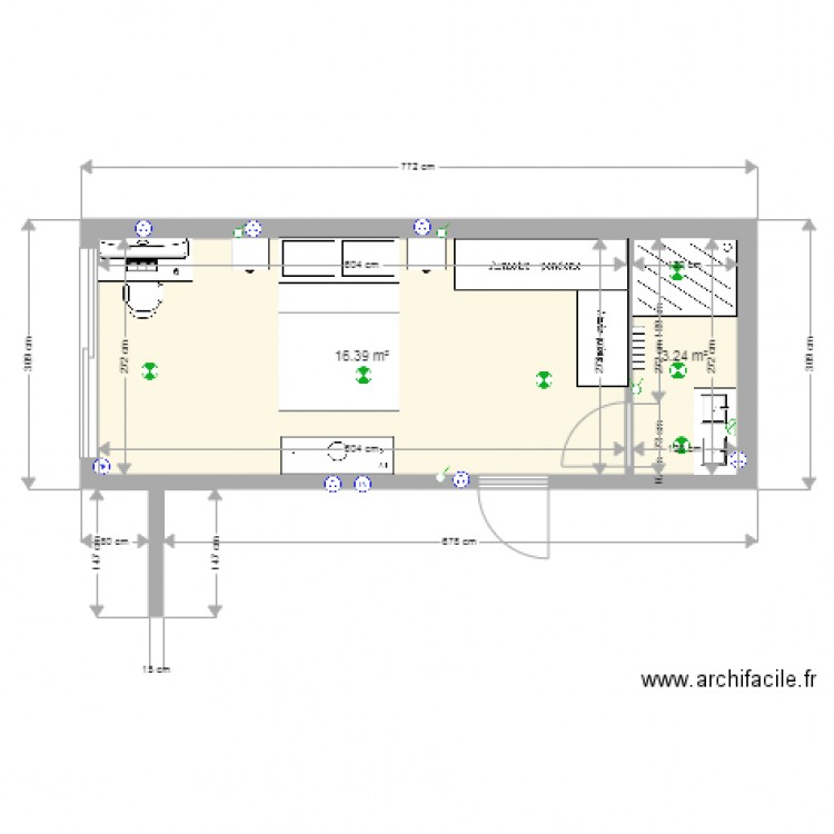 chambrette. Plan de 0 pièce et 0 m2