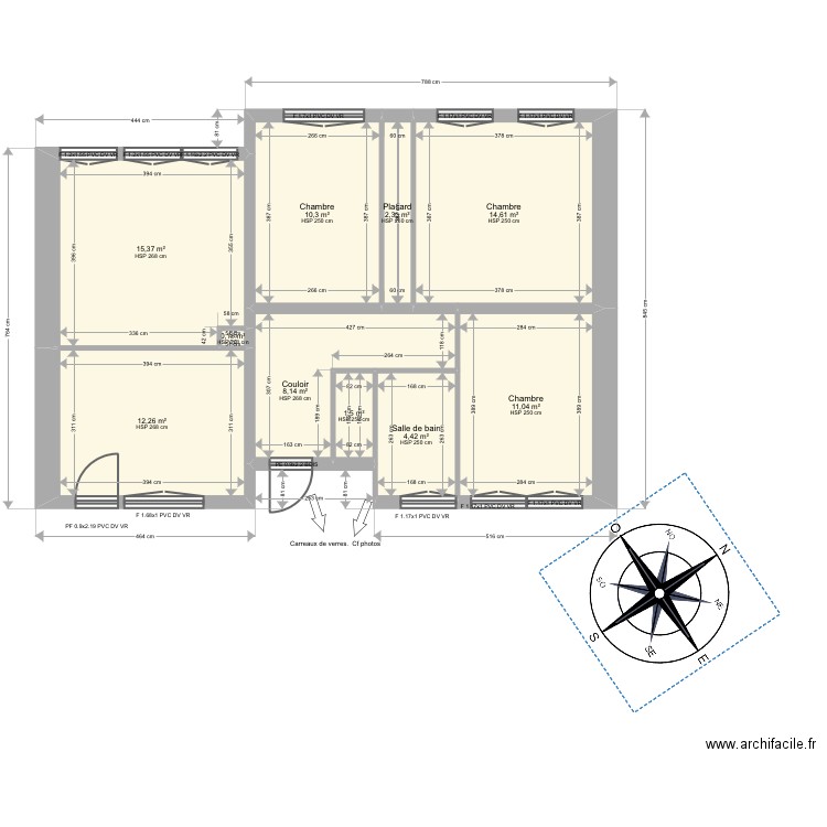 FRISON . Plan de 10 pièces et 80 m2