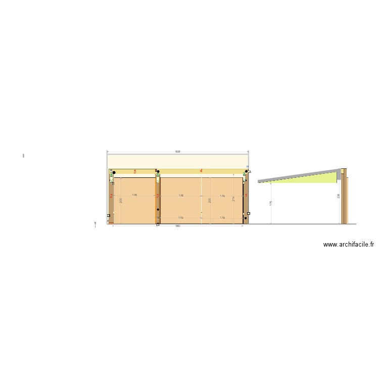 Arche milieu 06. Plan de 1 pièce et 18 m2