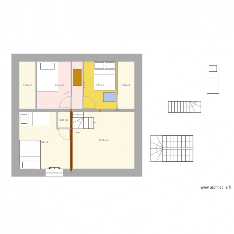 chambre mezzanine V58 du 22 aout . Plan de 0 pièce et 0 m2