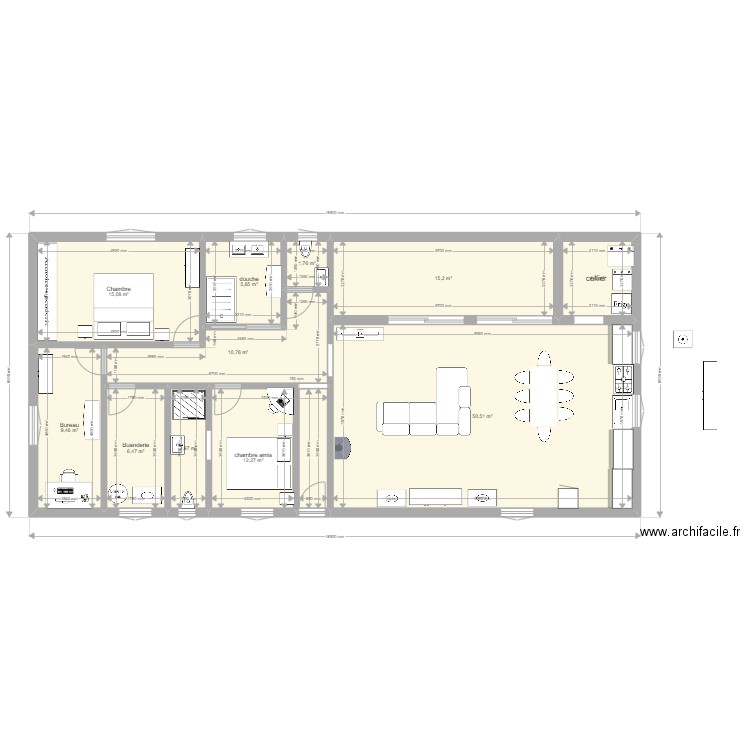 maison 2022 11. Plan de 11 pièces et 136 m2