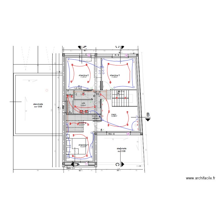 Etage implantation. Plan de 0 pièce et 0 m2