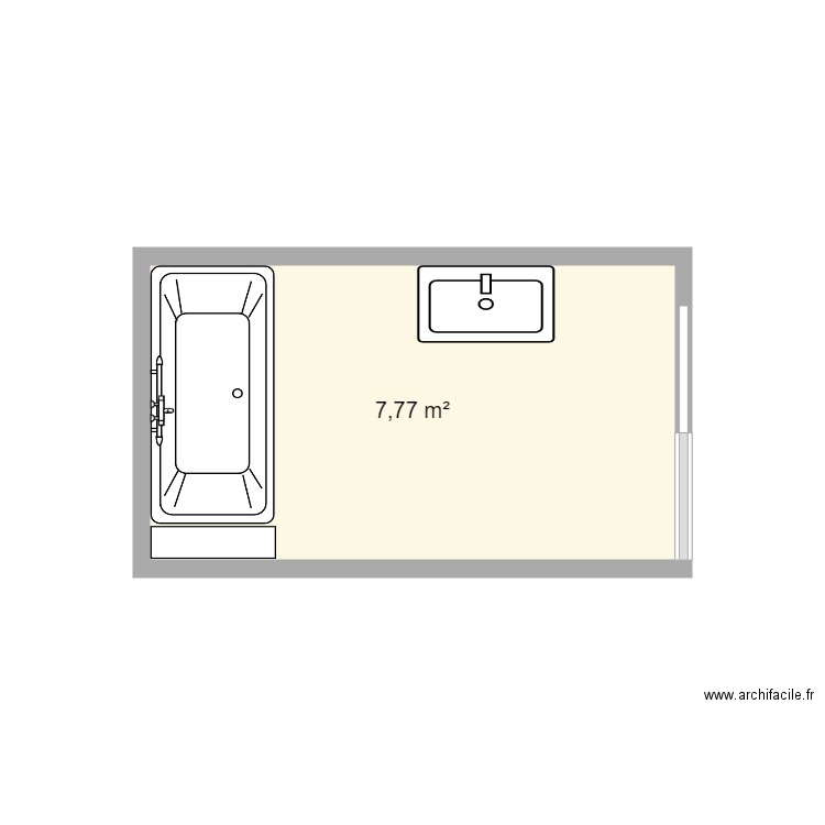Burté bara SDB existant. Plan de 0 pièce et 0 m2