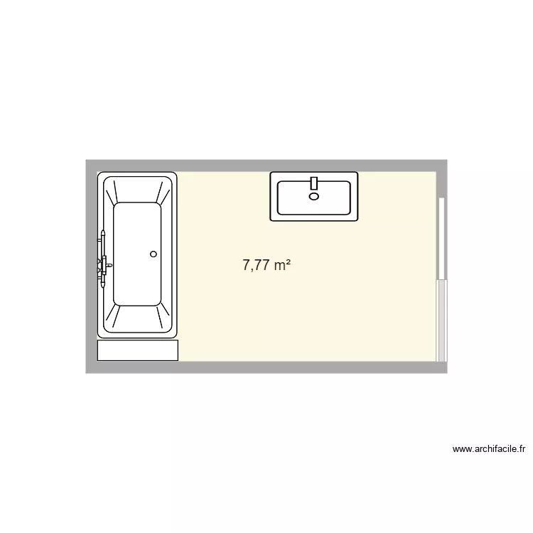 Burté bara SDB existant. Plan de Burté bara SDB existant. Plan de