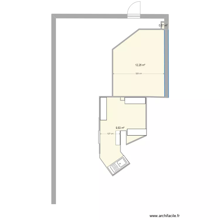 barbote cuisine wc. Plan de 