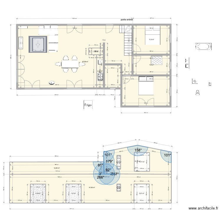 sol et Sud 3. Plan de 14 pièces et 198 m2