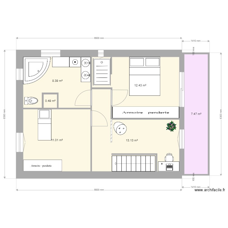 Etage. Plan de 0 pièce et 0 m2