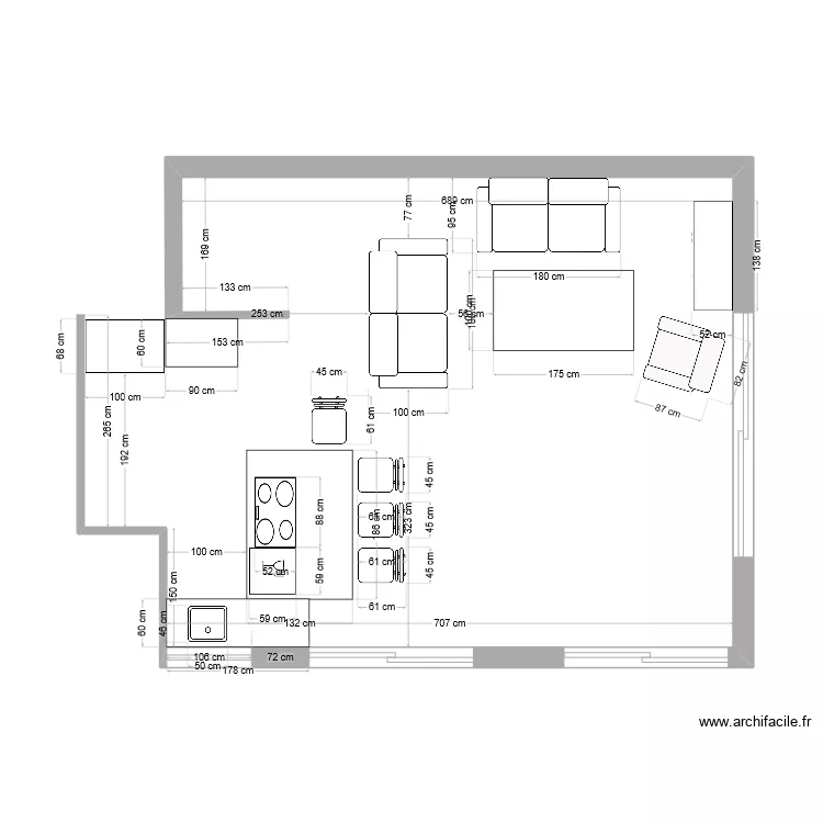 appartement marcq v3. Plan de 