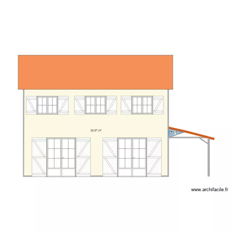 maison avec appentis. Plan de maison avec appentis. Plan de