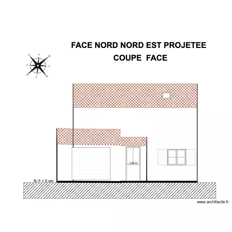 Coupe face nord est projetée 1. Plan de Coupe face nord est projetée 1. Plan de