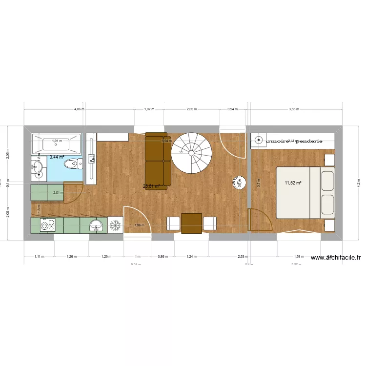 PLAN DE BASE ST GILDAS test 4. Plan de 3 Pièces et 41 m² PLAN DE BASE ST GILDAS test 4. Plan de 3 Pièces et 41 m²