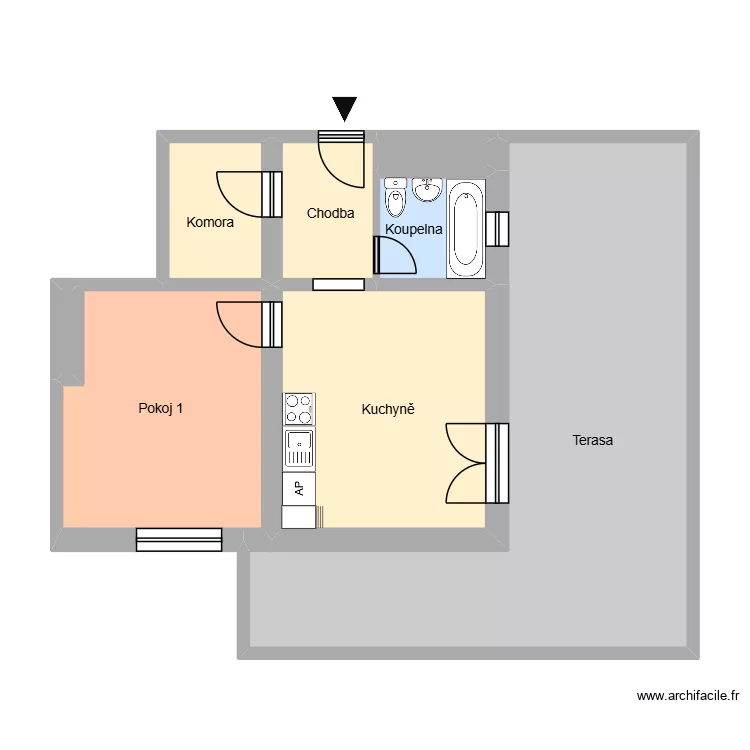 n&aacute;m. T.G. Masaryka 811, byt 20. Plan de 8  et 77 m²