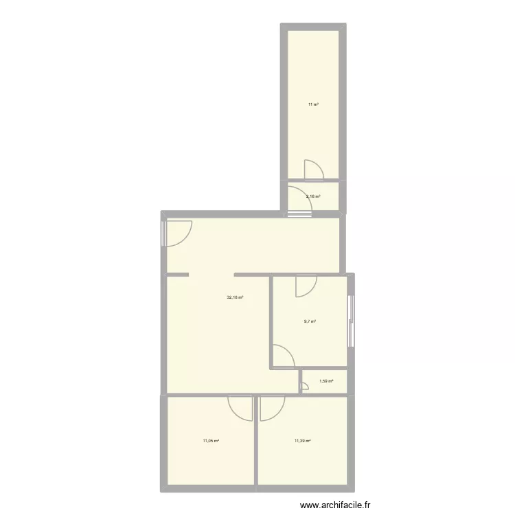 romara. Plan de 7  et 79 m²